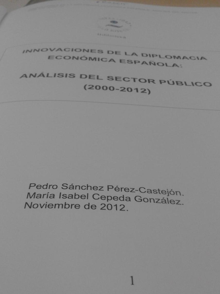 Primera página de la tesis de Pedro Sánchez en el original que se conserva en la UCJC.