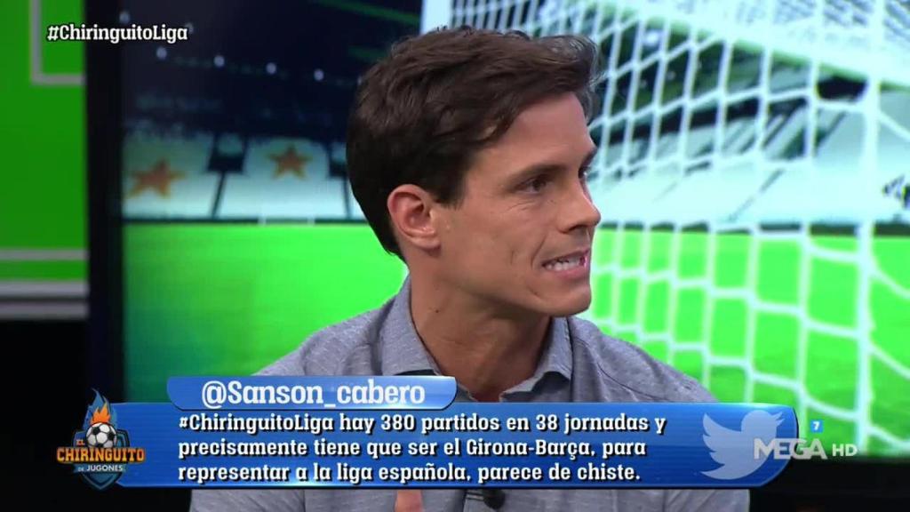 Edu Aguirre, durante El Chiringuito. Foto: Twitter (@elchiringuitotv)