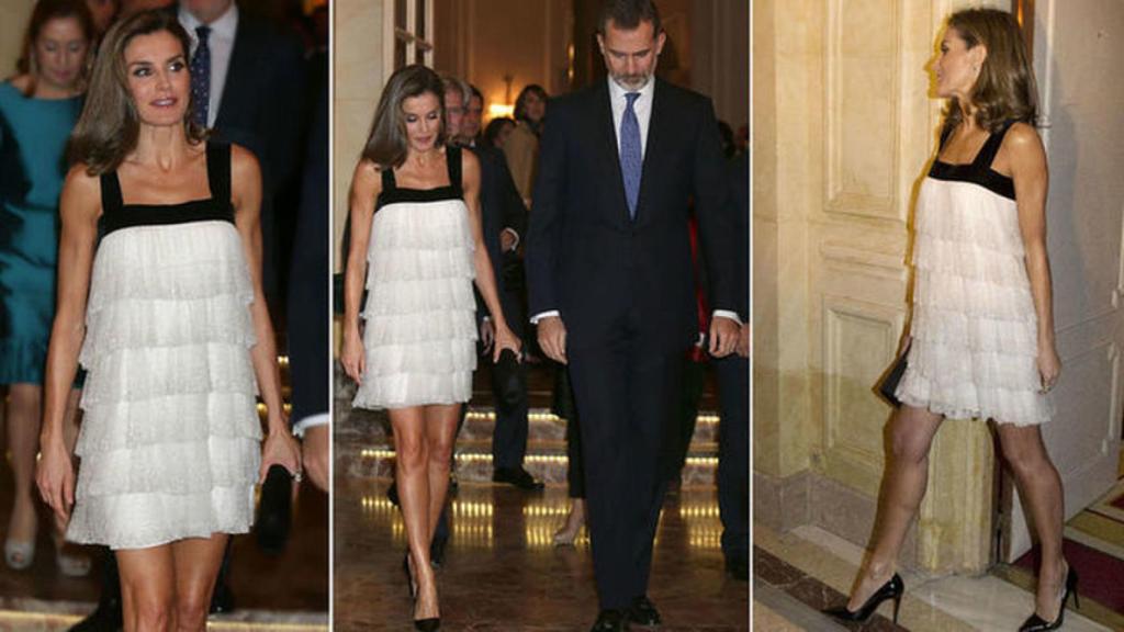 La reina Letizia con el polémico vestido de Teresa Helbig.