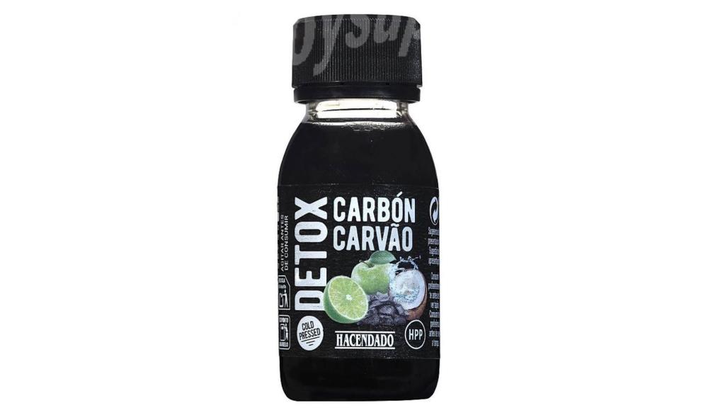 El producto detox con carbón activado de Hacendado.