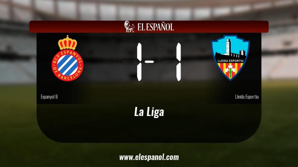 El Espanyol B y el Lleida Esportiu sólo sumaron un punto (1-1)