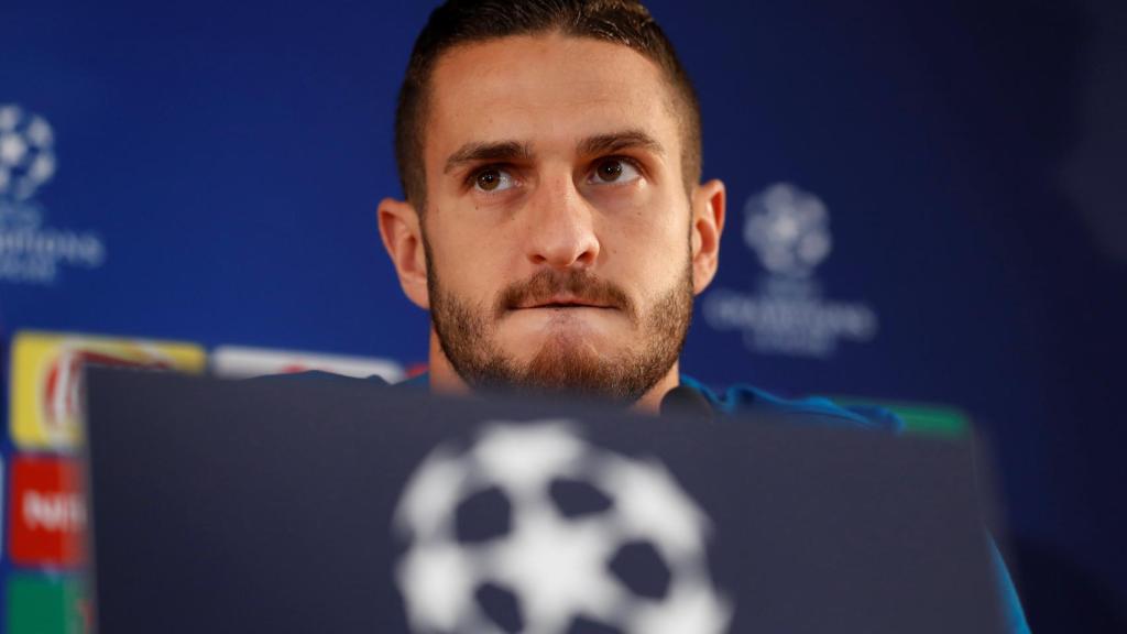 Koke en rueda de prensa.