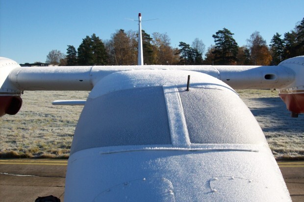 helada en una avioneta