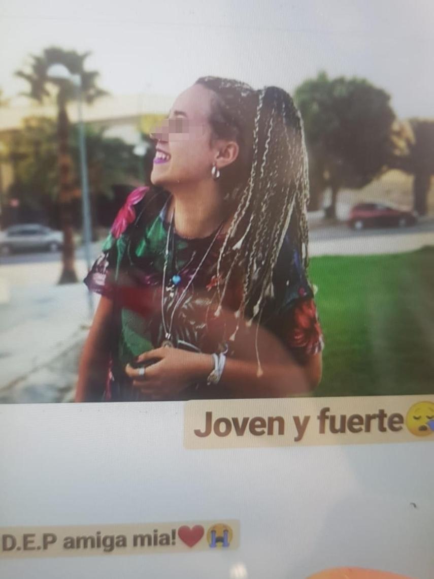 Despedida de una amiga de la joven fallecida a través de una red social.