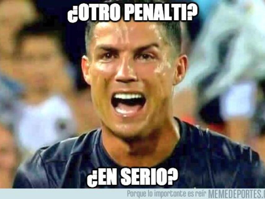 Meme de Cristiano Ronaldo por su expulsión ante el Valencia. Foto: memedeportes.com