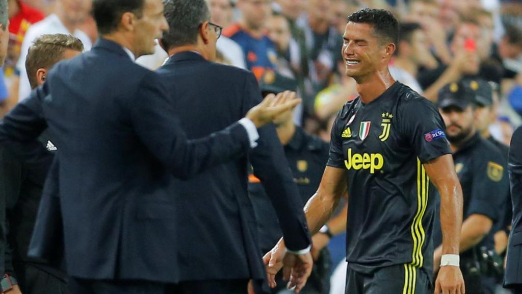 Cristiano Ronaldo, expulsado con la Juventus ante el Valencia