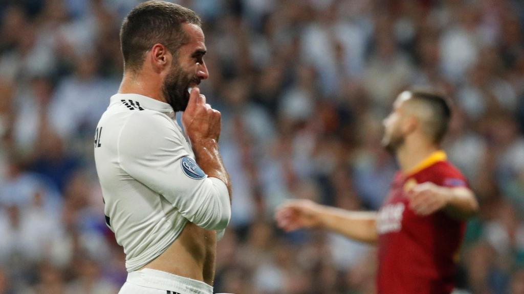 Dani Carvajal, se lamenta tras una ocasión fallada