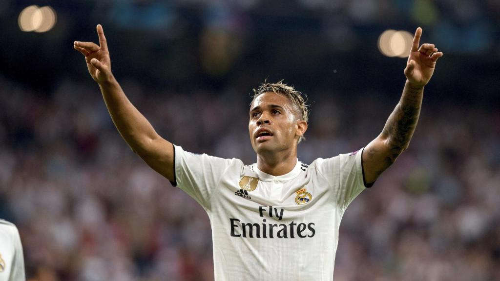 Mariano Díaz celebra su gol ante la Roma