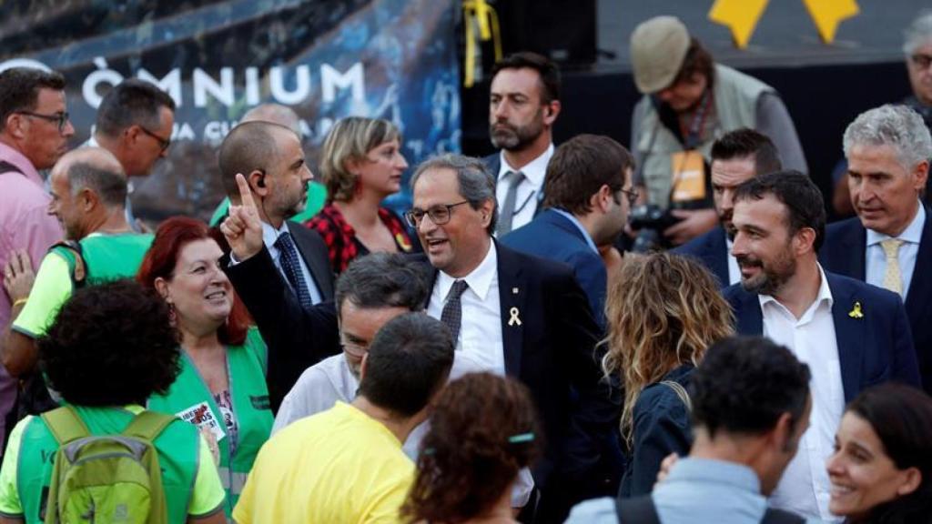 Torra, en la concentración de este jueces ante la Consejería de Economía./