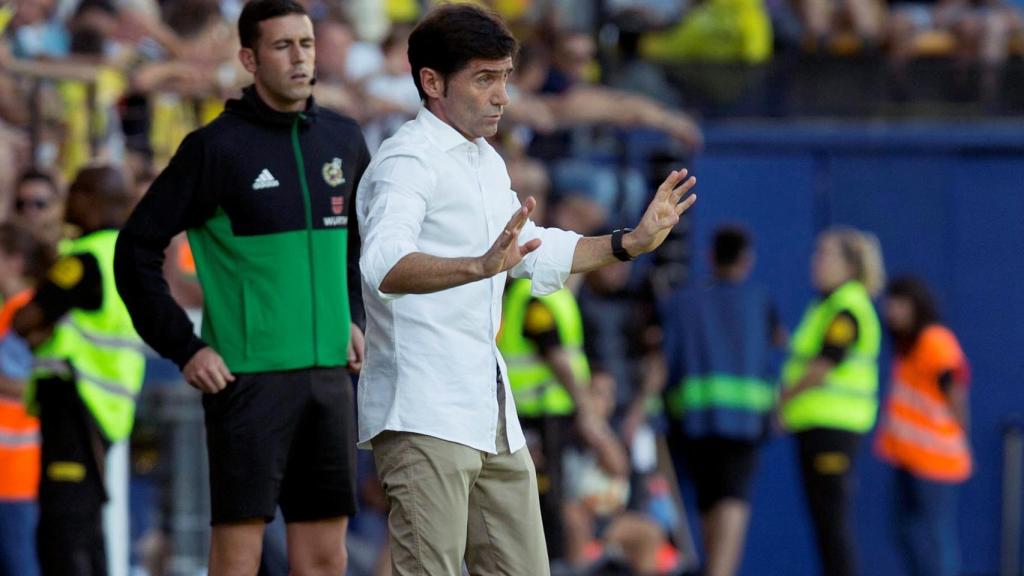 Marcelino dirige al Valencia ante el Villarreal