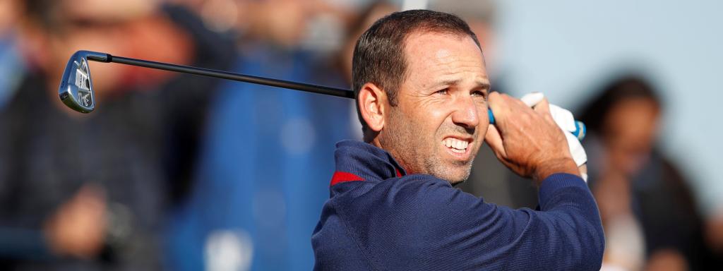 Sergio García entrenándose en Le Golf National.