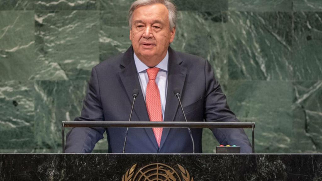 Antonio Guterres en su discurso ante ante la Asamblea General de Naciones Unidas.