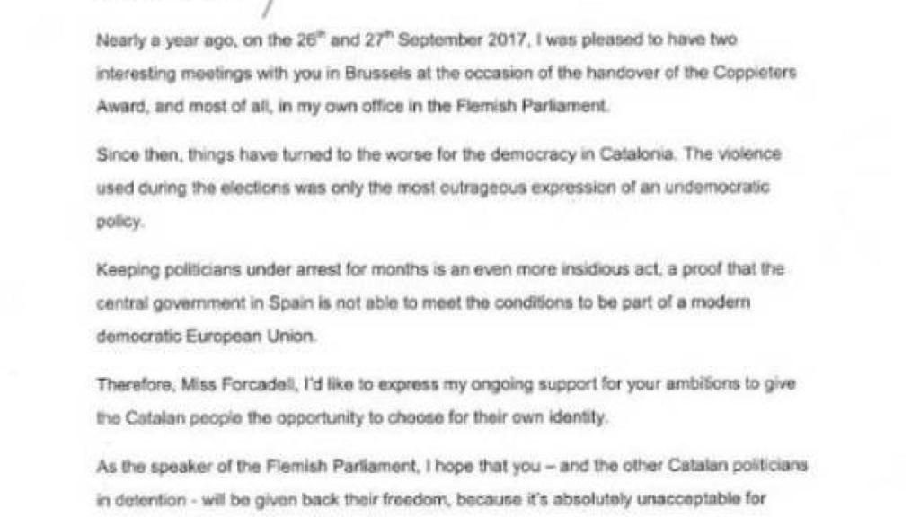 La carta de Jan Peumans.