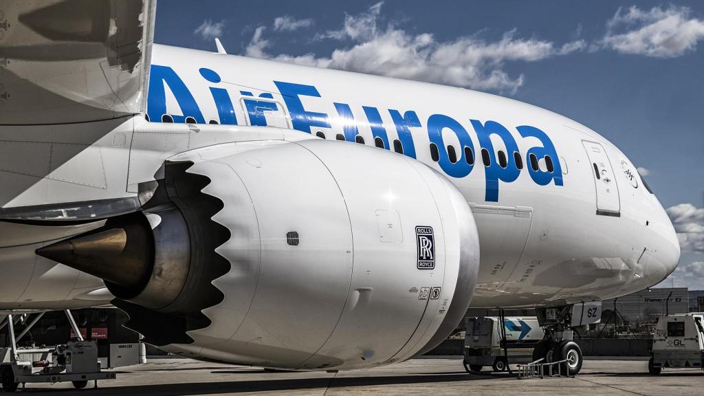 Vista del Boeing 787-9 con el que Air Europa vuela a Buenos Aires.