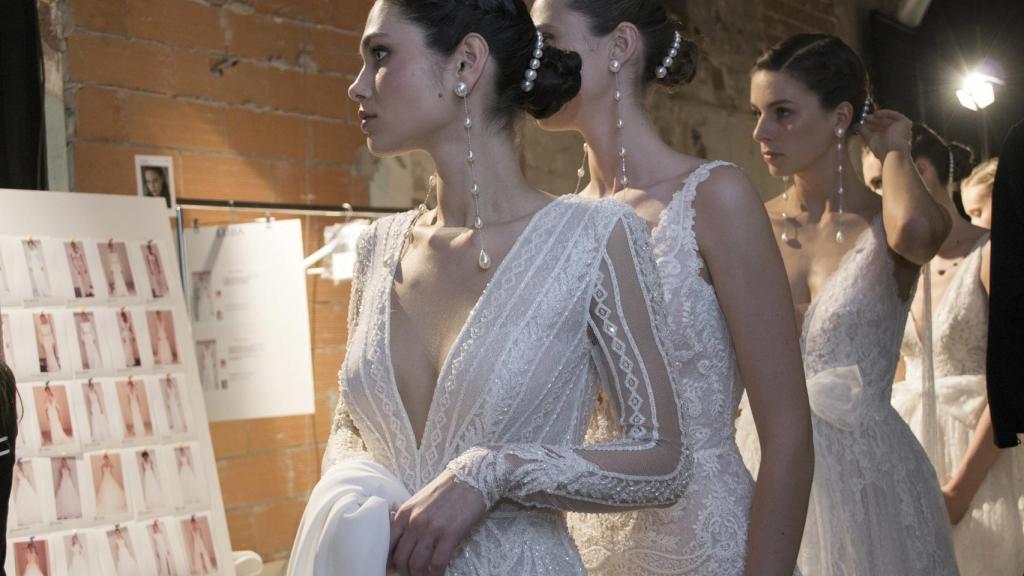 Backstage del desfile.