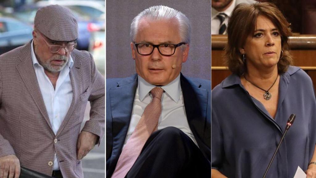El excomisario José Villarejo, el exjuez Baltasar Garzón y la exministra de Justicia Dolroes Delgado.