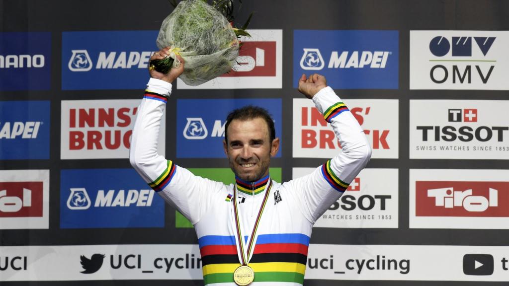 Alejandro Valverde, tras su victoria.