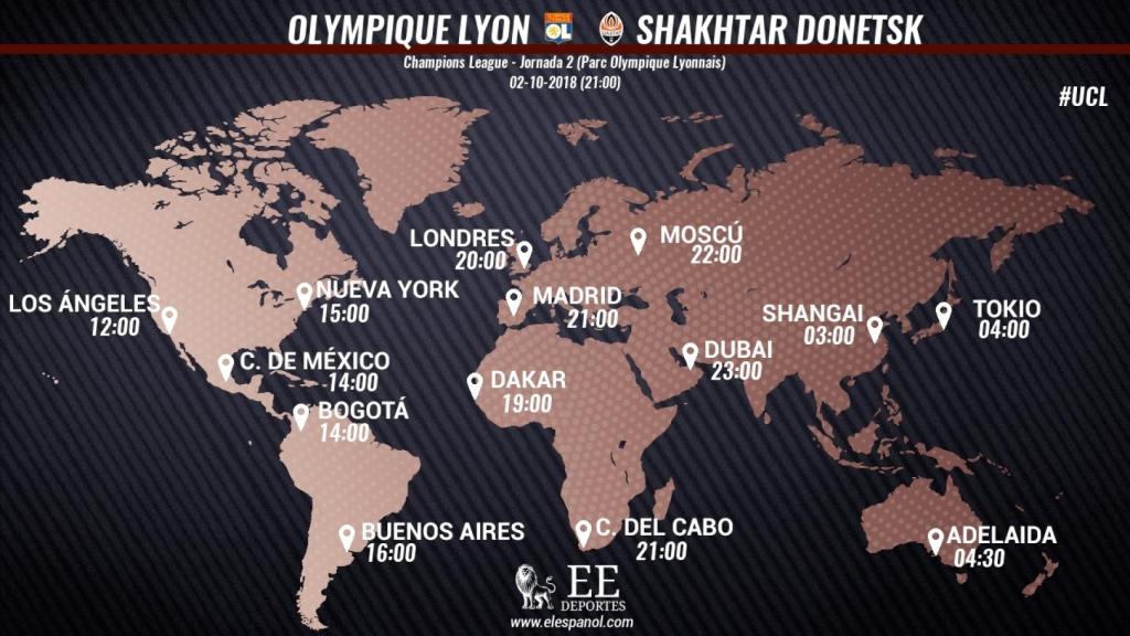 Horario Lyon Shakhtar