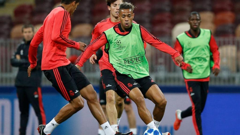 Mariano, en un entrenamiento del Real Madrid