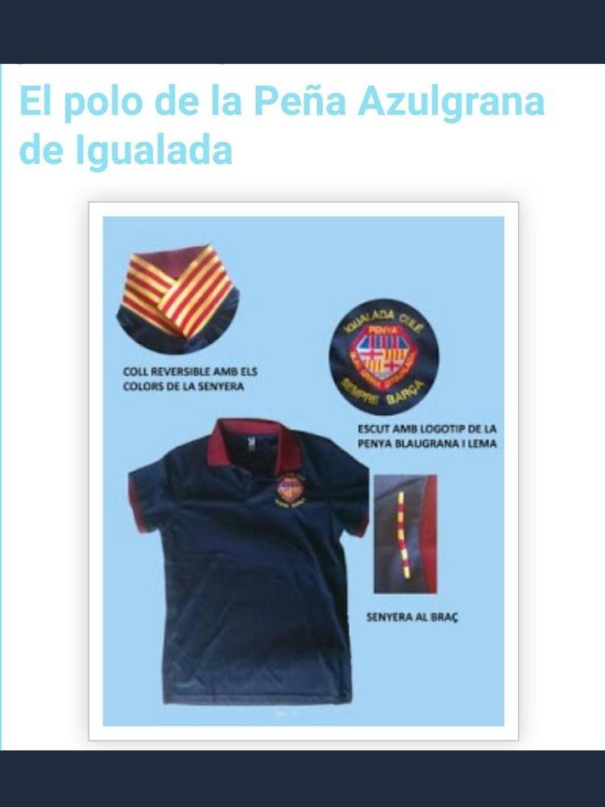 Polo de la peña de Igualada con el que iba vestido Xisco López.