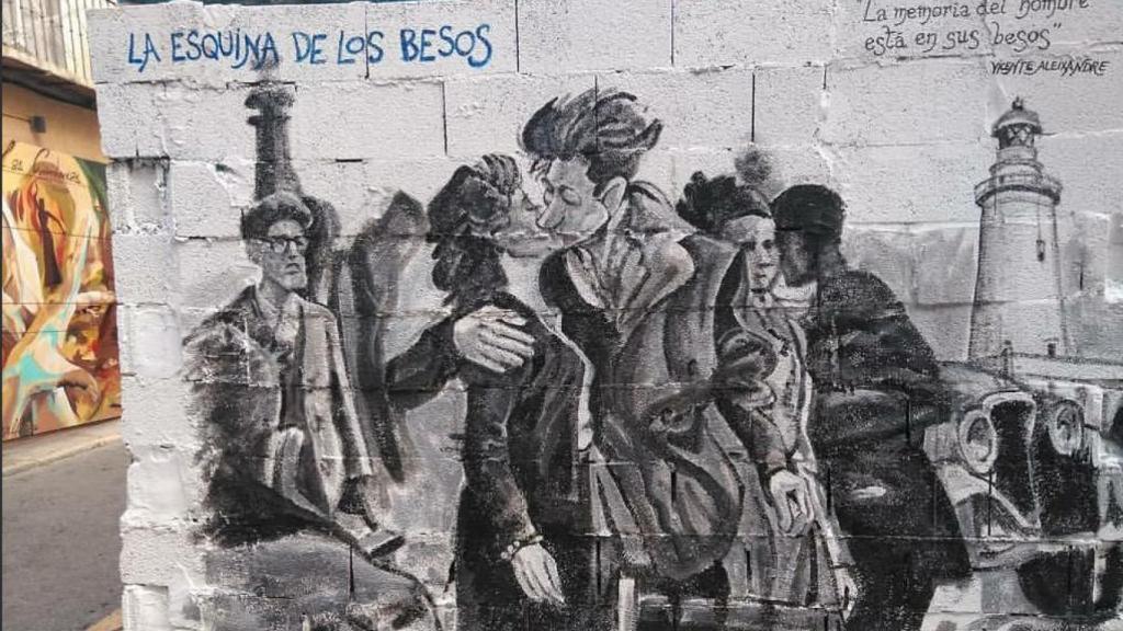 El mural de la polémica. Imagen extraída de Twitter.