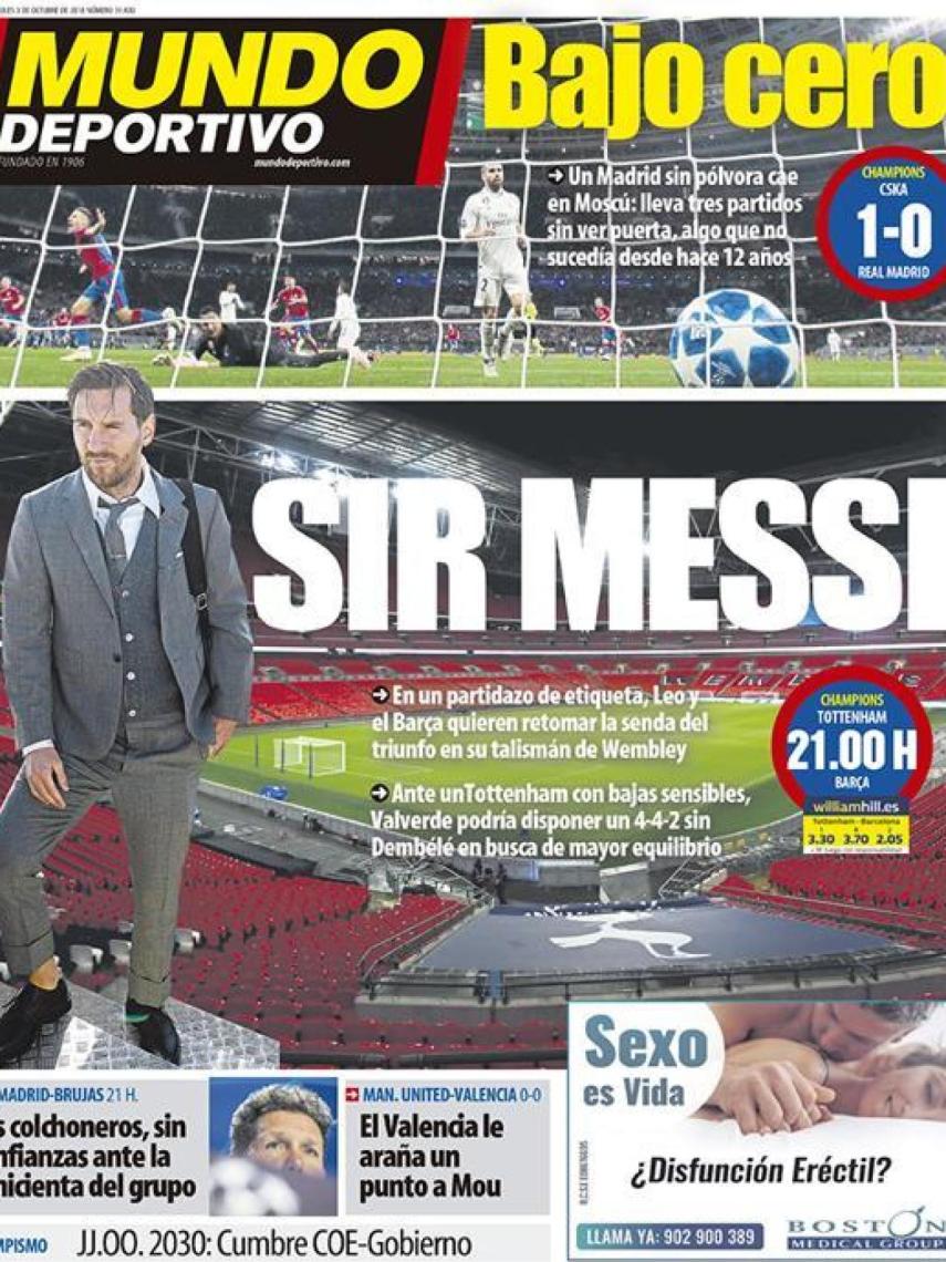 Portada Mundo Deportivo (03/10/18)