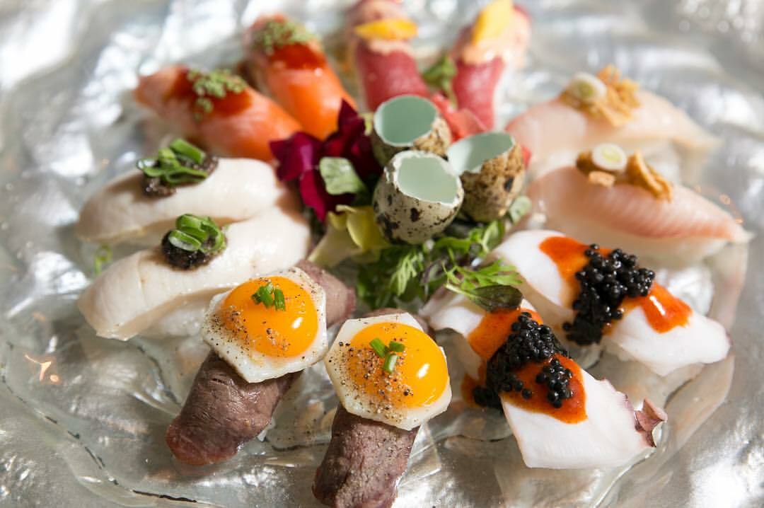 Green Tea Sushi Cocktail - nigiri