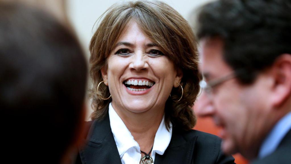 La ministra de Justicia, Dolores Delgado, este miércoles en el Congreso.