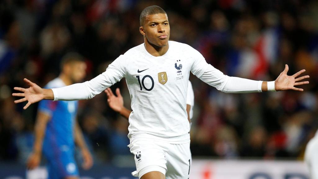 Mbappé, en un partido de la selección de Francia