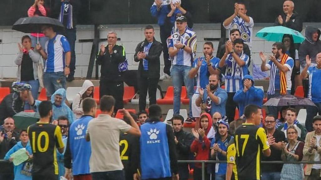 La afición del Hércules, en el estadio Antonio Puchades, en el partido contra el Valencia Mestalla. Foto: Twitter (@cfhercules)