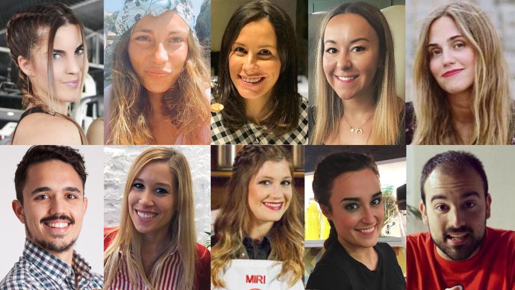 Montaje con los influencers más importantes de la comida sana.