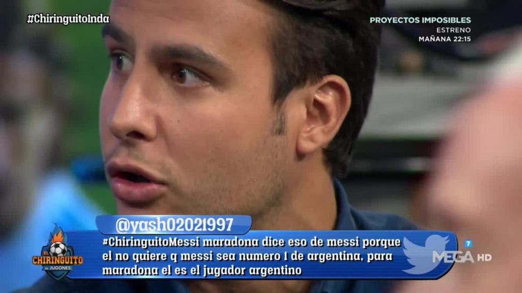 Juanfe en El Chiringuito. Foto: Twitter. (@elchiringuitotv)
