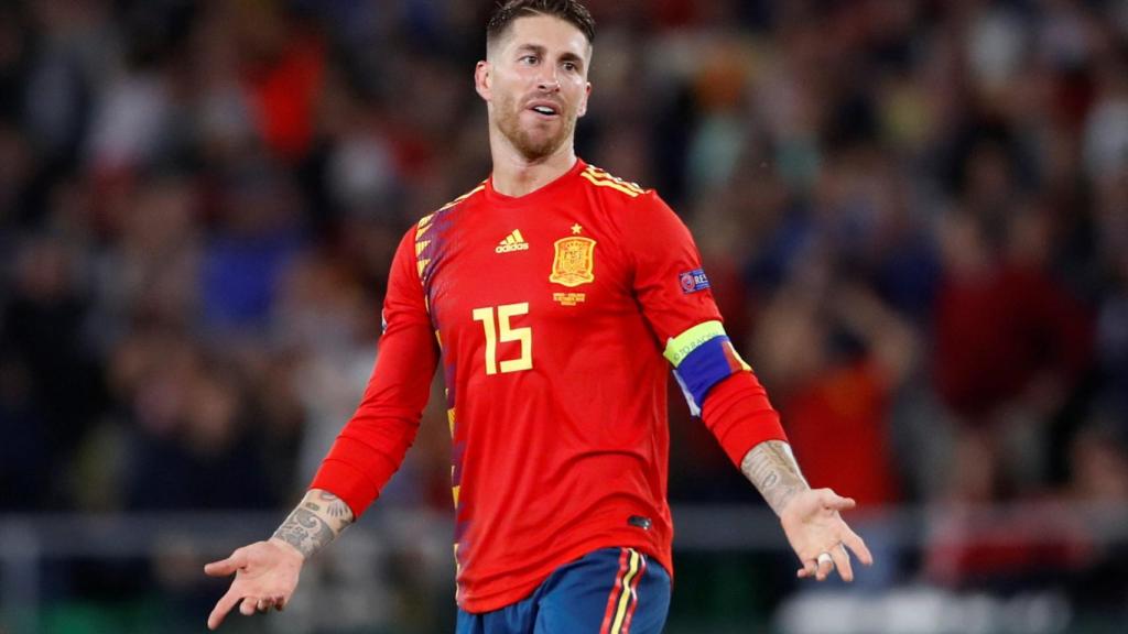 Sergio Ramos en el encuentro frente a Inglaterra