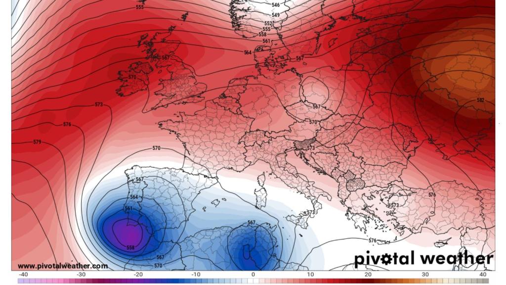 Mapa meteorológico con la llegada de ambas borrascas.