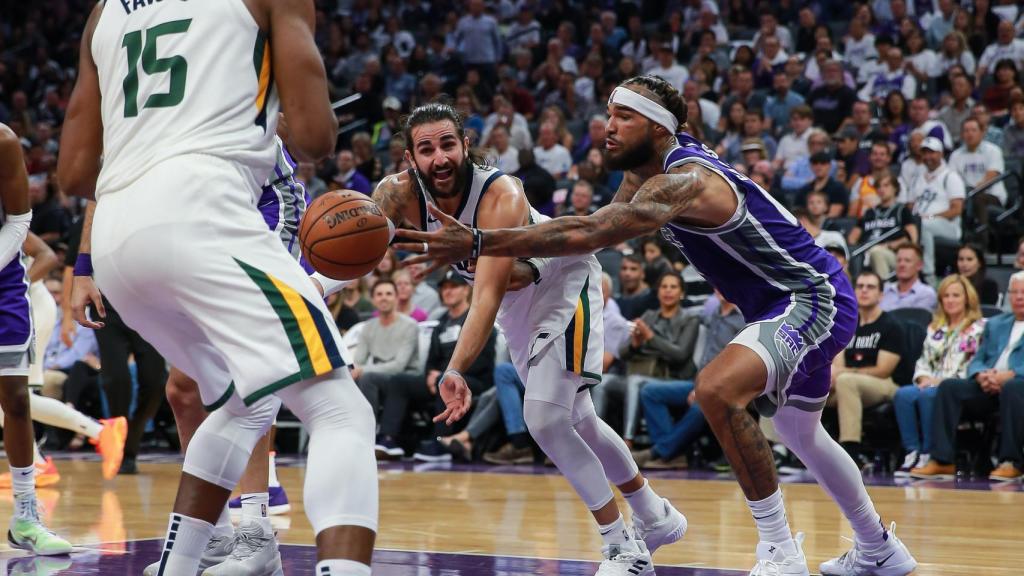 Ricky Rubio, en su estreno con Utah.
