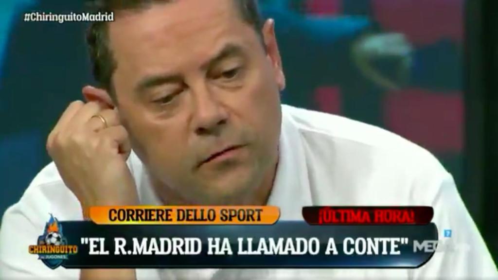 Tomás Roncero, en El Chiringuito. Foto: Twitter (@elchiringuitotv)