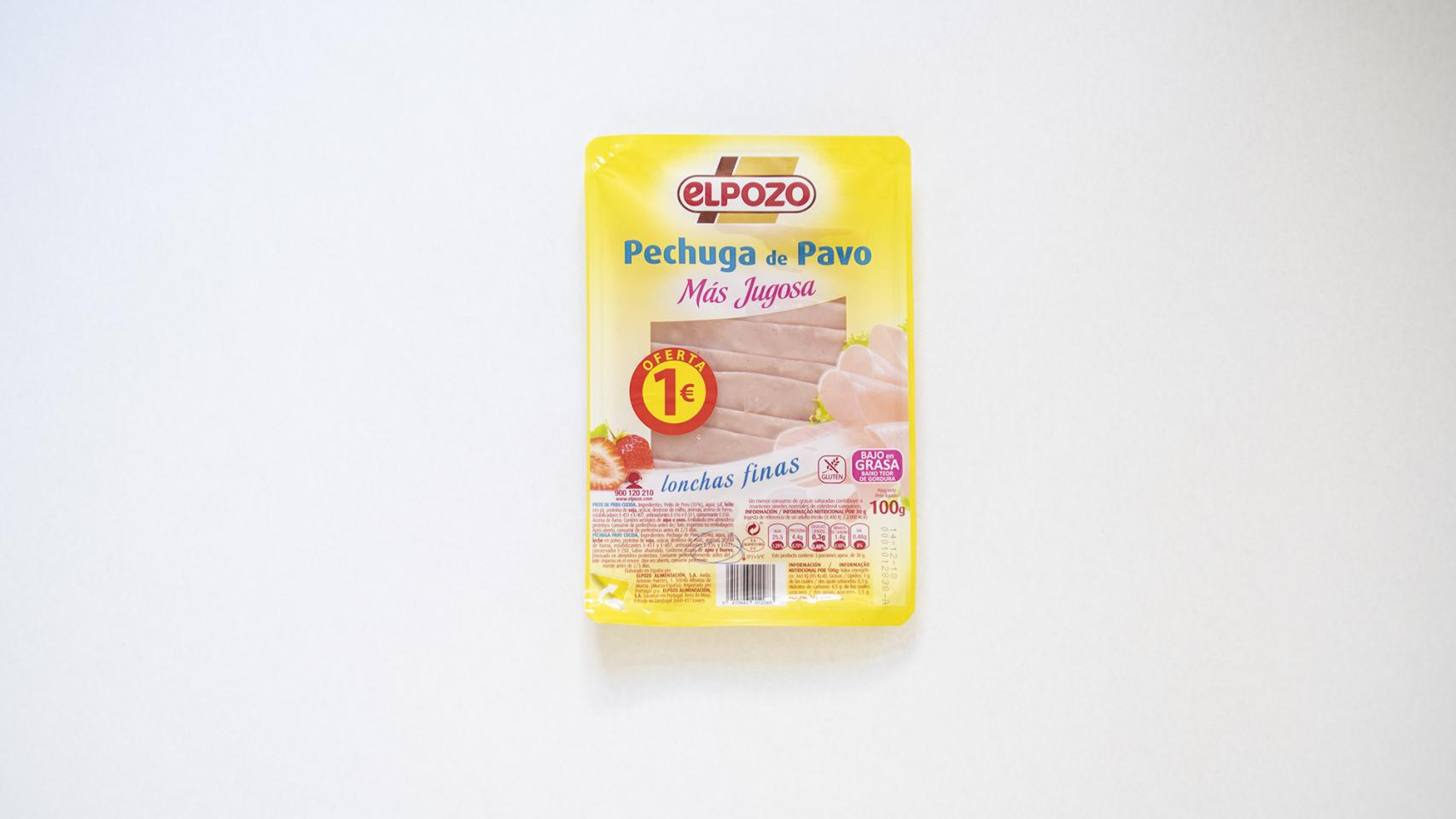 Contenido de pavo que tienen los packs de fiambre