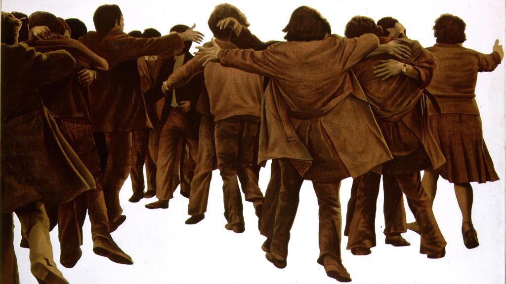 El cuadro de Juan Genovés, 'El abrazo'.