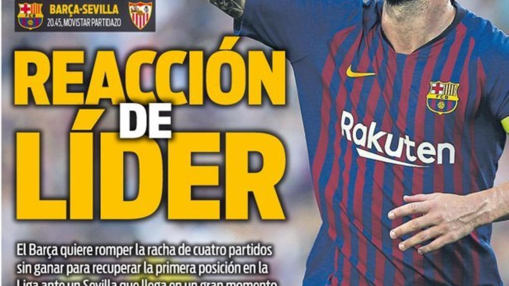 Portada del diario Sport (20/10/2018)