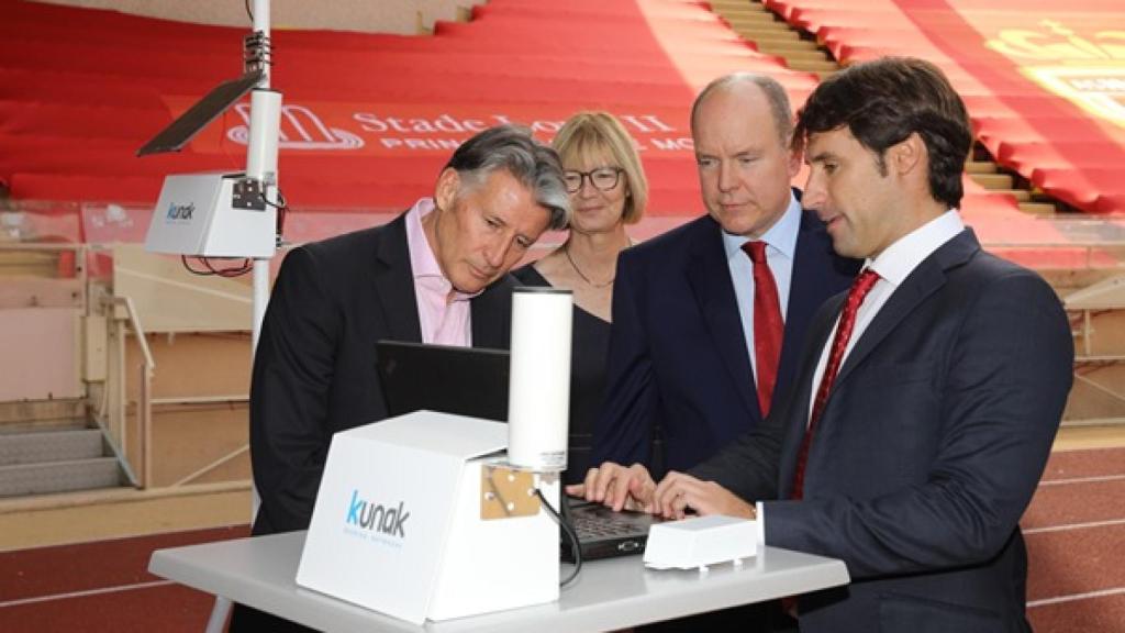 Sebastian Coe, Sylvia Barlag, el Príncipe Alberto II y Javier Fernández