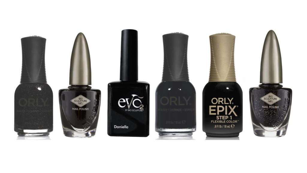 Seis esmaltes en negro