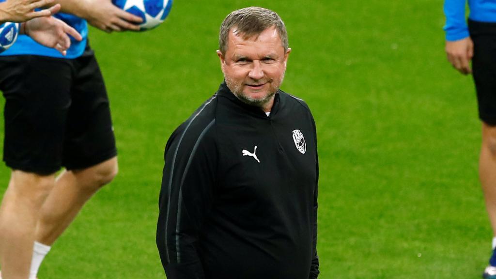 Vrba en un entrenamiento previo al choque contra el Real Madrid