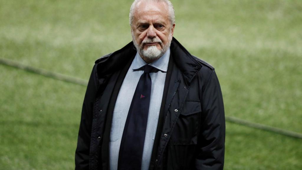 De Laurentiis en un entrenamiento del Napolés