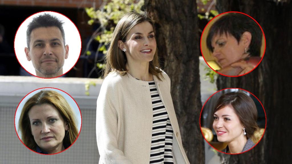 La Reina Letizia y sus amigos, de izquierda a derecha y de arriba a abajo: Rodrigo Cortés, Luz Valero, Almudena Bermejo y Eva Fernández.