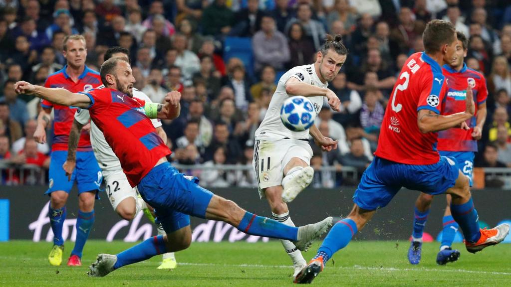 Gareth Bale, en el partido ante el Viktoria Pilsen.