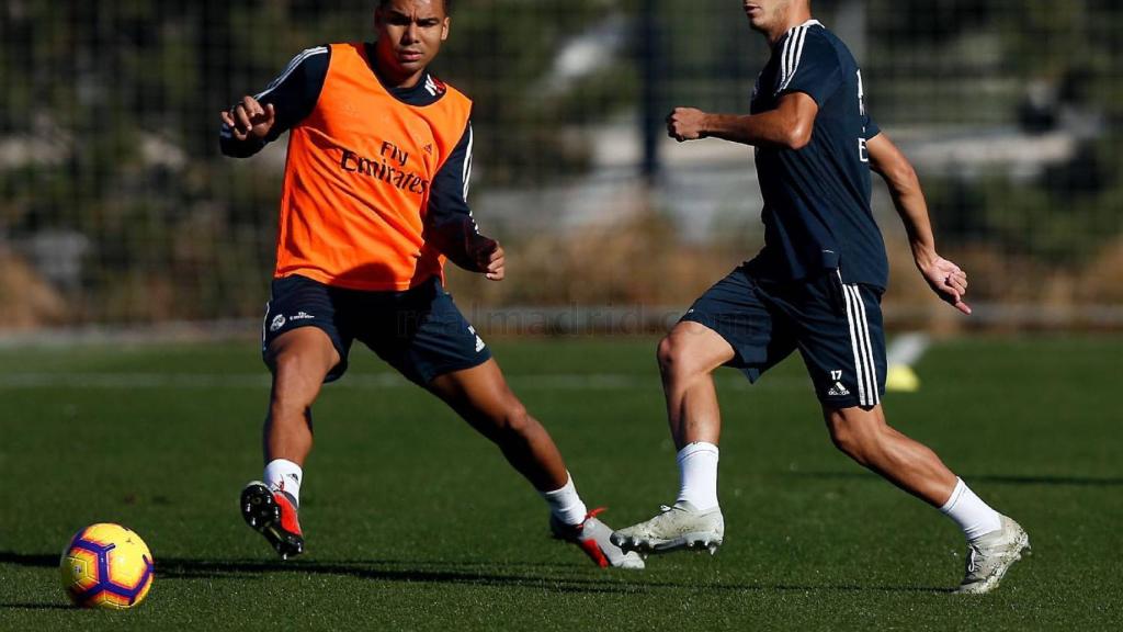 Casemiro y Lucas Vázquez se entrenan