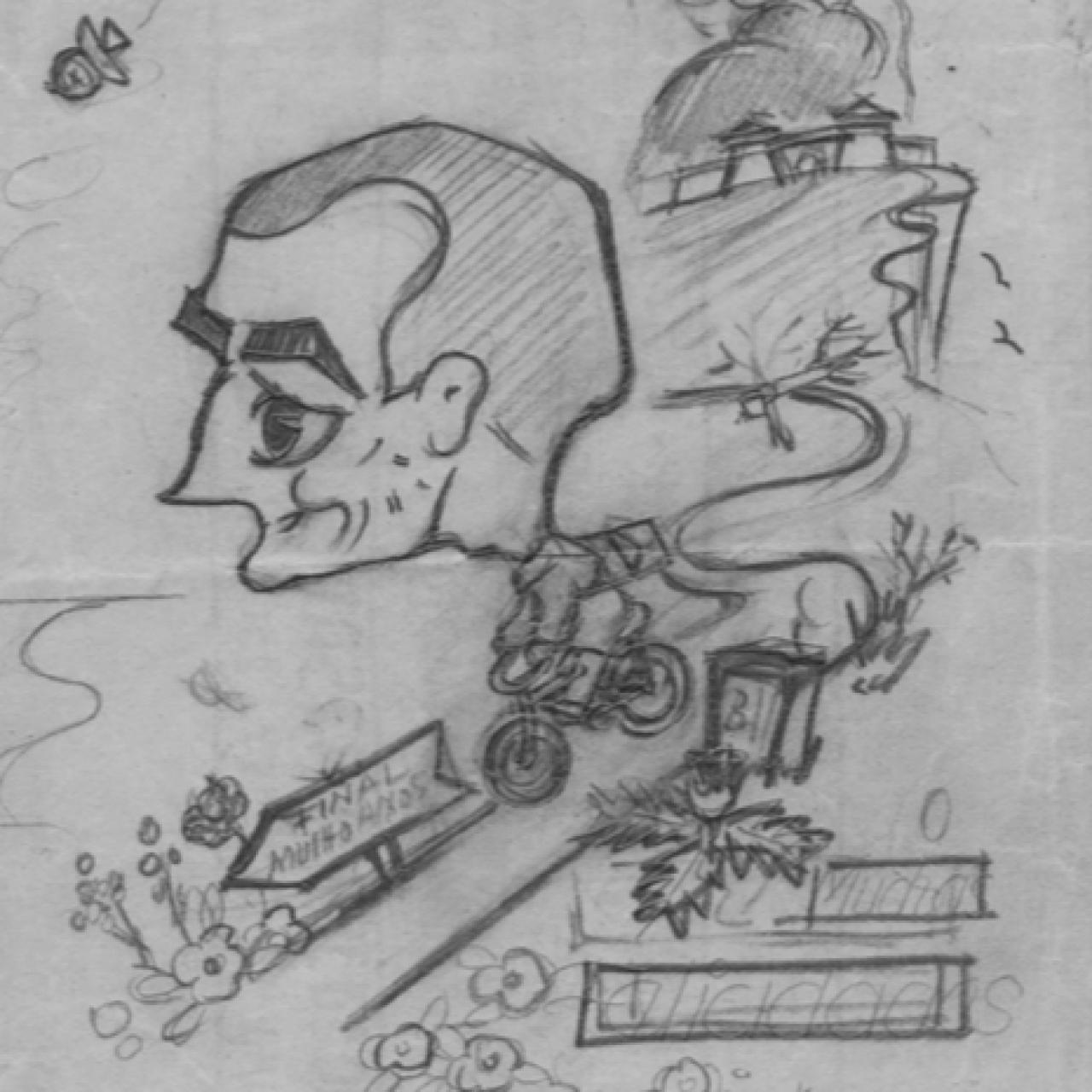 Dibujo de Manuel Alfonso Ortells, español preso en Mauthausen.