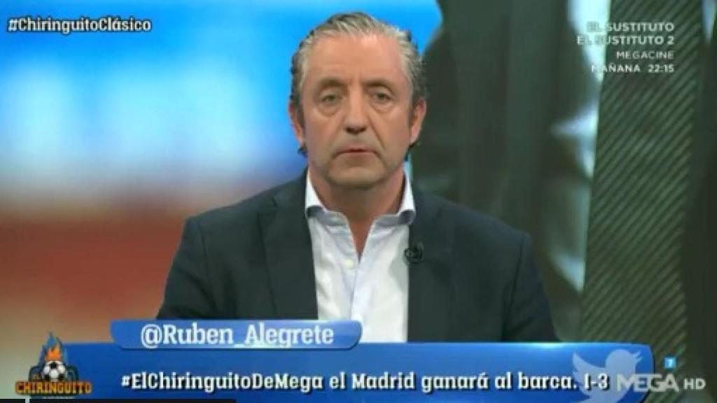 Pedrerol, en El Chiringuito. Foto: Twitter (@elchiringuitotv)