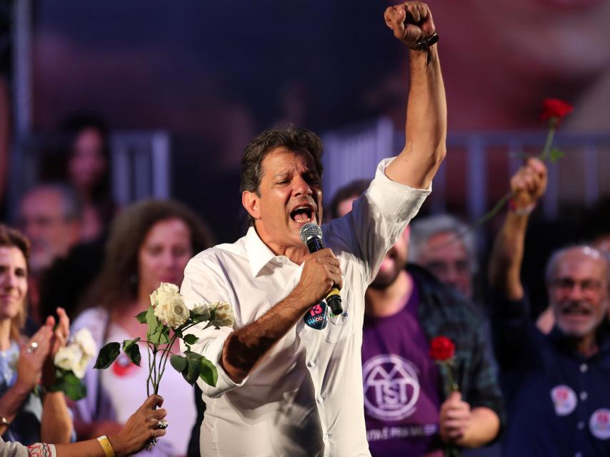 Fernando Haddad durante un mitin.