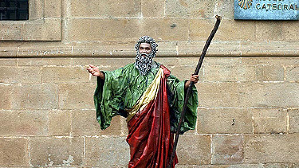 Una estatua humana en Santiago